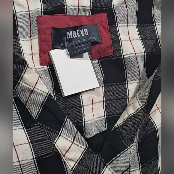 Maeve by Anthropologie Tiered Plaid Mini Dress - Size M Like New - Picture 7 of 16